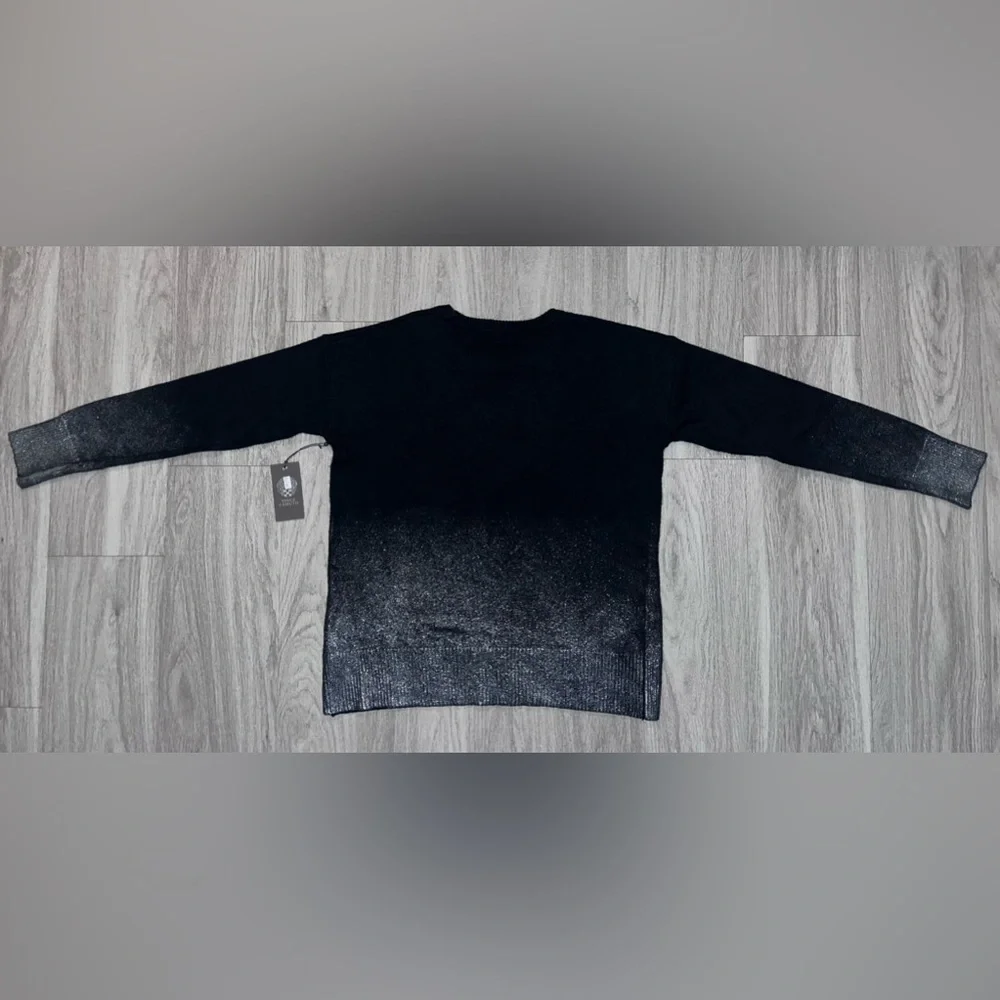 Vince Camuto Black & Silver Shimmer Long Sleeve Sweater Size Small NWT - Picture 5 of 5